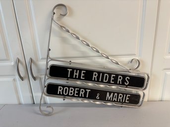 Vintage Personalized Sign 'the Riders' Aluminum Street Sign - Double Sided