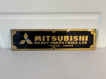 Vintage Acrylic Mitsubishi Tokyo Japan Sign Plate