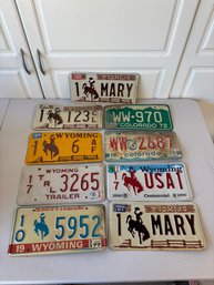 Lot Of 9 Vintage 70s And 80s Colorado & Wyoming License Plates