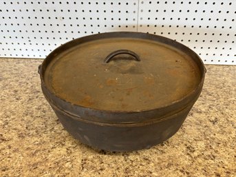 Vintage Cast Iron Pot With Lid 14' Unbranded
