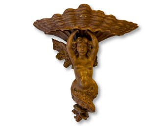 Antique 18th Century Italian Wooden Wall Cherub Wall Decor Shelf Sconce