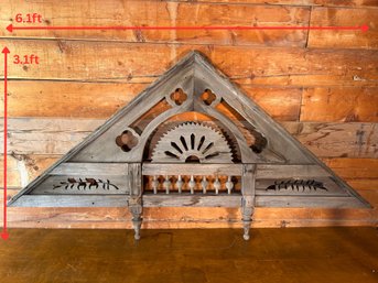 EXTRA LARGE Architectural Salvage - Antique Wood House Pediment Corner Gable 74L X 38H