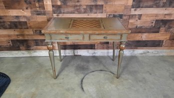 Game Table With Reversible Top Checkers Chess And Backgammon