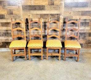 Set Of Four Pine Ladderback Dining Chairs Restoration Project