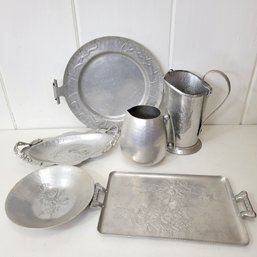 MCM Collectible Aluminum Collection Trays And Pitchers
