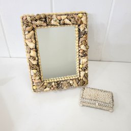 Seashell Mirror And Trinket Box Beach House Coastal Decor