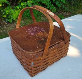 Antique Pie Carrier Split Oak Basket