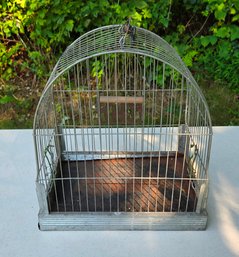 Vintage Bird Cage And Hanging Stand