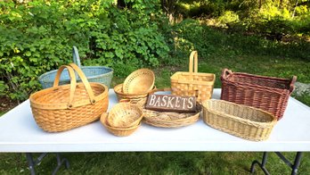 Basket Collection With Hand Painted Basket Sign