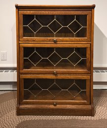 Vintage Leaded Glass Lawyer's Bookcase