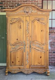 Ethan Allen Country French Carved Pine Armoire