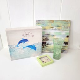 Wall Decor And Glass Vase