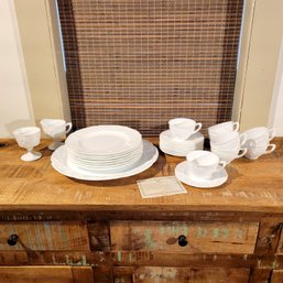 Milk Glass Luncheon Set , Vintage Colony Authentic Milk Glass