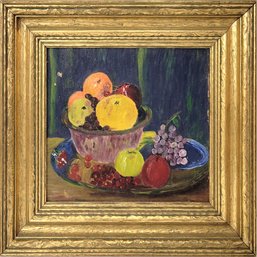 Still Life Fruit Painting Gold Wood Frame Original Art