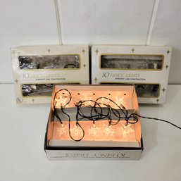 Vintage Snowflake Christmas Lights, Three Boxes, New Old Stock
