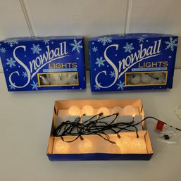 Vintage Snowball Christmas Lights Three Boxes New Old Stock
