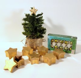 Mini Christmas Tree With Ornaments And Star Gift Boxes