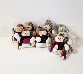 Snowman Christmas Ornaments Lot Of  Eight, Lot #1