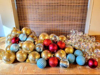 Christmas Ball Ornaments Large Lot