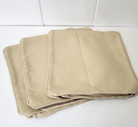 Accent Pillow Covers, Beige Basket Weave Fabric, Never Used