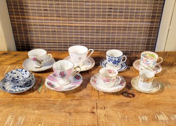 Vintage Demitasse Cups And Saucers Mixed Lot Of Eight