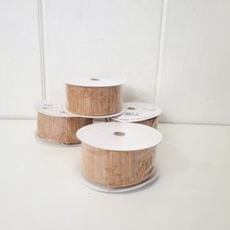 Gold Wired Ribbon, Four Rolls, New Old Stock