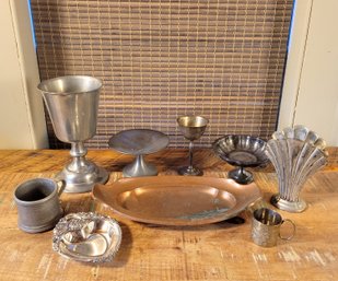 Pewter, Copper And Silverplate Assortment