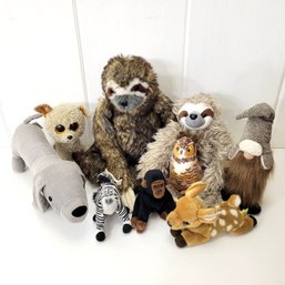 Stuffed Animal Collection With Sloths And More
