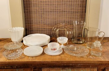 Milk Glass And Pressed Glass Assorted Lot