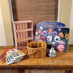 Floral Theme Odd Lot Collection, Placemats, Gift Bags, Basket And More