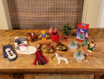 Vintage Christmas Ornament Lot With Dept. 56 Santa