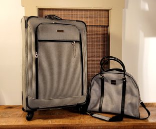 Isaac Mizrahi Black And White Houndstooth Luggage