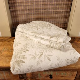 Laura Ashley Grey Floral Quilt Set, Queen Size