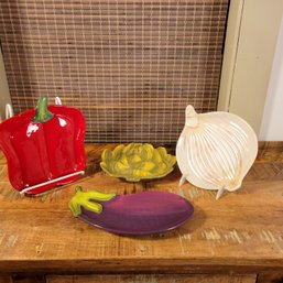 Ceramic Vegetable Plates, Set Of Four