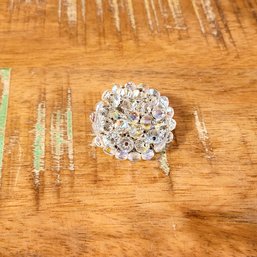 Vintage Crystal Bead Brooch, Costume Jewelry