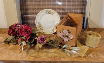 Pink Floral Spray, Hand Painted Crate, And More