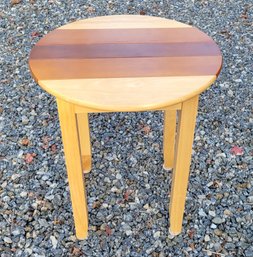 Round, Solid Hardwood Lamp Table/End Table