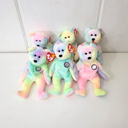 TY Beanie Babies Birthday Bear Lot Of Six