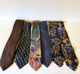 Men's Neck Tie Collection, Lot Of Six With Patriotic Tie #2