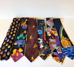 Men's Neck Tie Collection, Lot Of Six Novelty Ties Lot #4