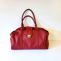 Weekender Bag Red Faux Ostrich