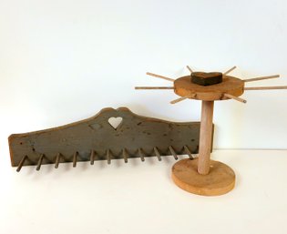 Rustic Wood Peg Racks Jewelry Holders Display Racks