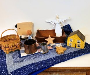 Country Decor Collection With Patchwork Quilt