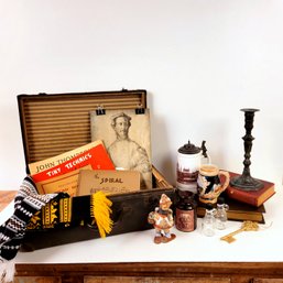 Oddities Lot In Vintage Suitcase