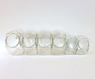 Hexagonal Glass Jars Large Lot