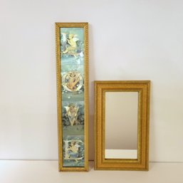 Angels Framed Print And Gold Framed Mirror