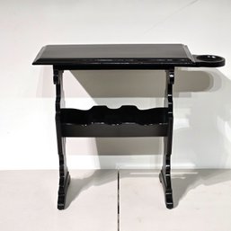 Black Magazine Rack End Table With Cup Pull-Out