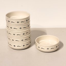 Longaberger Woven Traditions Green Stacking Cereal Bowls