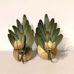 Metal Tole Wall Sconces, Candle Sconces