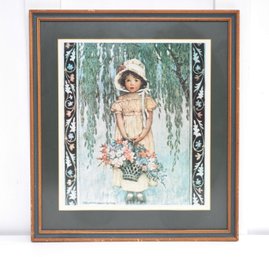 Jessie Willcox Smith Little Girl  With Flowers Framed Print